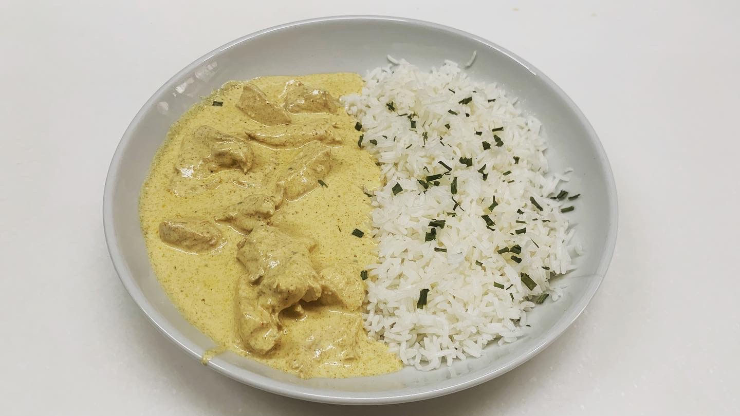 Poulet curry avec son riz basmati